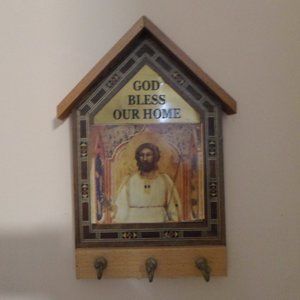 God Bless Our Home Key Holder